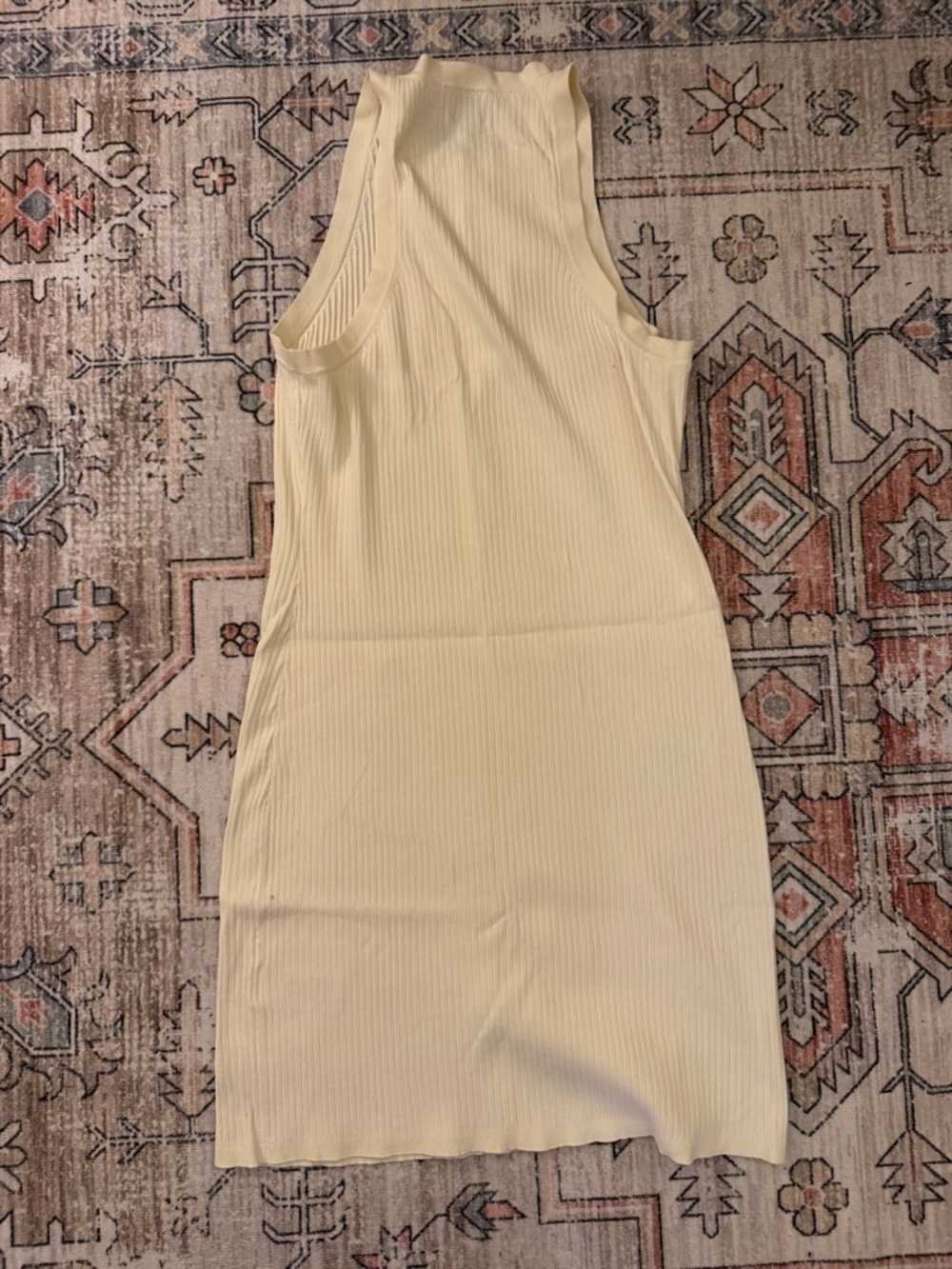 Sunday Best Cream Ribbed Racerback Dress - Picture 4 of 4